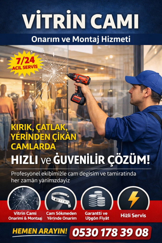 Şişli Vitrin Camı 530 178 39 08
